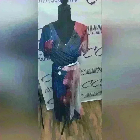 Gorgeous two-piece wrap dress size 2X brand new never been worn - Picture 6 of 11